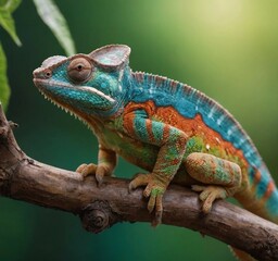 Obraz premium Vibrant Chameleon in its Natural Habitat 6