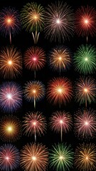 Naklejka premium fireworks on the night sky