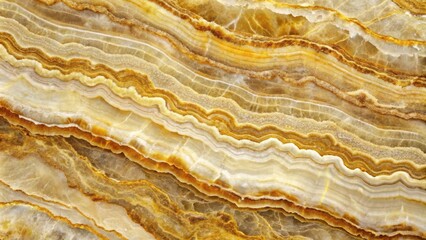 Fototapeta premium Abstract Swirling Texture of Honey-Colored Stone with Undulating Bands of Creamy and Golden Hues