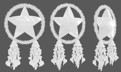 A Philippine traditional Christmas lantern called the Parol colored in white