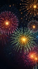 Fototapeta premium fireworks on the night sky