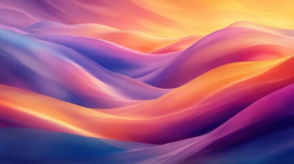 Obraz premium Abstract Vibrant Sunset Hues Swirling Purple, Orange, and Blue Gradient Texture Background