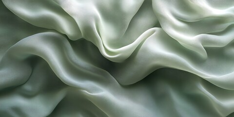 Obraz premium A close-up of soft, flowing fabric in light green tones, showcasing texture and movement.