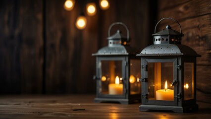 old lantern with candle