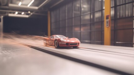 Wind tunnel testing model in action, showcasing aerodynamic principles and engineering innovation.