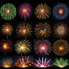 Fototapeta premium fireworks on the night sky