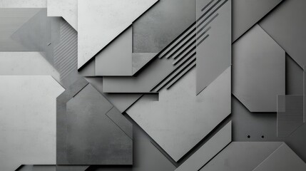 Fototapeta premium Abstract Geometric Grey and White Textured Background Modern 3D Rendered Design with Layered Shapes and Industrial Textures for Wall Decor, Presentations, and Web Design