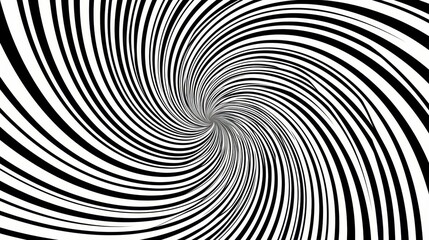 Thick black lines twisting and turning in a hypnotic spiral creating a hypnotic illusion.