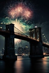 fireworks over the bridge