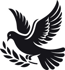 Dove Bird icon Silhouette vector white background