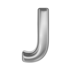 Font J Silver 3D Render
