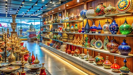 Turkish souvenirs displayed in a duty-free shop at Istanbul International Airport , Turkish, souvenirs, Istanbul, duty-free