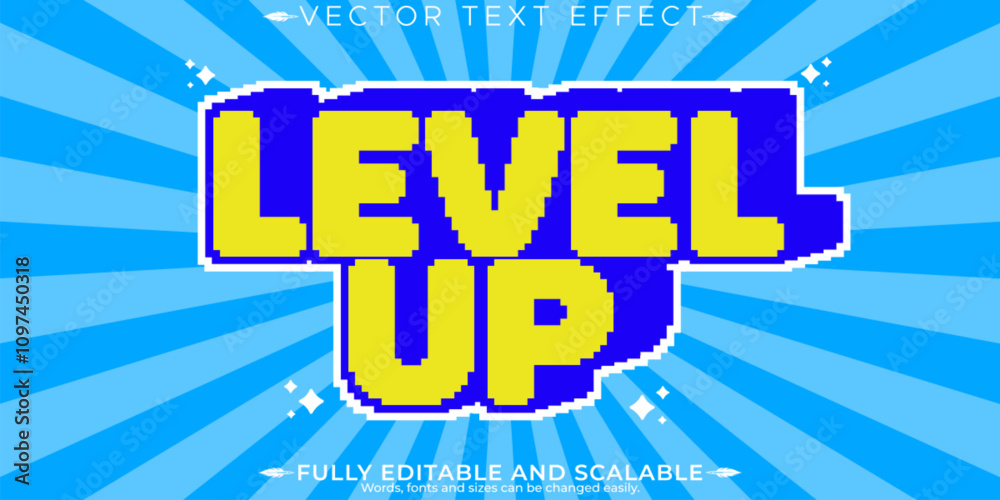 Wall mural arcade editable text effect, editable pixel and retro text style