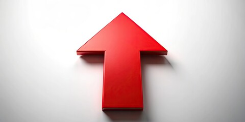Red arrow pointing upwards, direction, growth, success, progress, arrow, red, rise, achievement, improvement, advancement