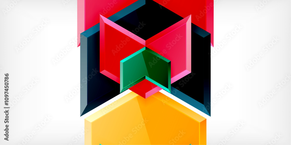 Poster Vector 3d arrow techno design template