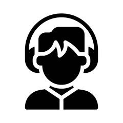 call center agent glyph icon