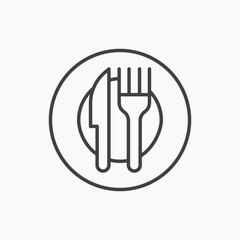Cutlery icon isolated on white background