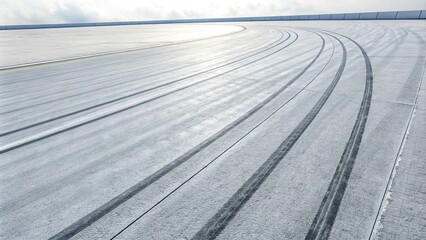 Soft grey streaks on a smooth surface, atmospheric effects, flat plane, geometric shapes