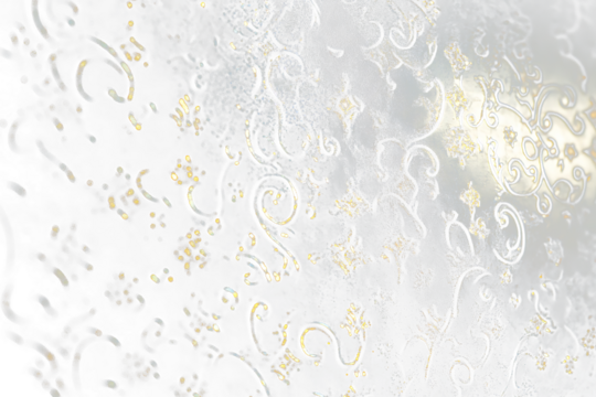 Here's a description for your image, following your specifications

 Intricate gold filigree pattern on dark surface.