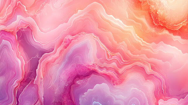 Abstract pink and red geode marble pattern. Glowing Crystal Veins. Illustration