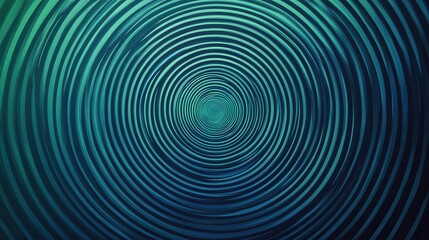 Obraz premium Abstract Teal and Dark Blue Concentric Circles Hypnotic Spiral Pattern for Background Design