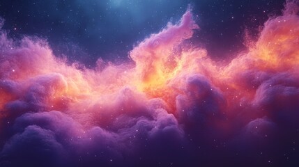 Obraz premium Captivating ethereal nebula with vibrant cosmic