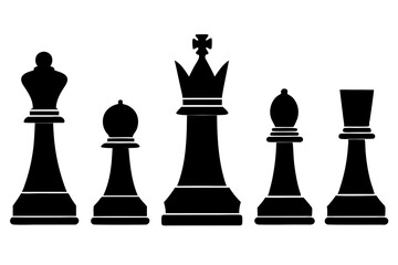 Chess Pawn or King | isolated silhouette vector illustration on white background