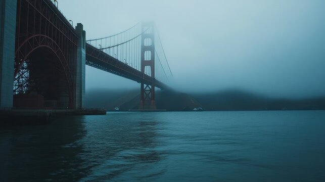 Golden Gate Bridge shrouded in Fog Dramatic Moody San Francisco Landscape Photography