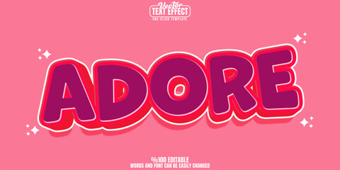 Cartoon editable text effect, customizable comic and animated 3d font style