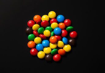 Obraz premium Fantastic mix of chocolate candies top view