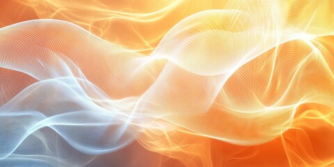Fototapeta premium glowing waves Creamy whites A visualization of s