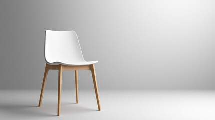 Modern white chair with wooden legs, perfect for minimalist decor