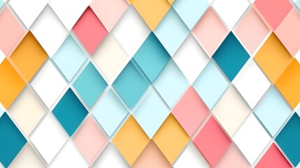 This vibrant backdrop features a playful arrangement of diamond shapes in various colors. It creates an energetic atmosphere perfect for presentations or creative projects.