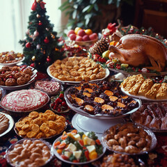 Holidays bring family and friends together with a table spread filled with food  