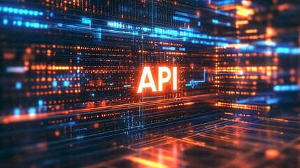 The letters API stand out, representing modern technological advancements.