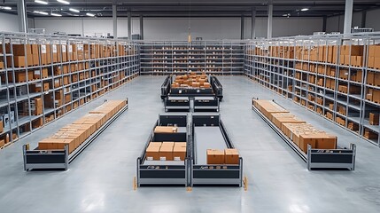 Organized warehouse interior emphasizes logistics effectiveness.