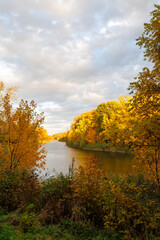 autumn landscape with lake