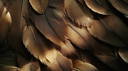 Close-up of Smooth Brown Bird Feathers
