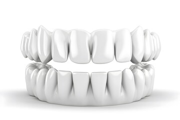 3D rendering of realistic human teeth and gums, dental care concept