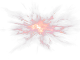 Pink and orange cosmic explosion on black Transparent Background.