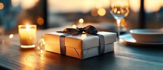 A nostalgic scene of opening a classic holiday advent calendar by candlelight