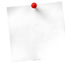 empty sticky note or black paper push pin with thumbtack isolated on transparent background