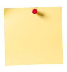 empty sticky note or black paper push pin with thumbtack isolated on transparent background