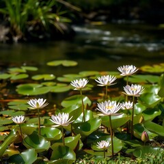 water lily in the pond