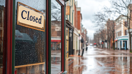 Closed boutique storefront with elegant window display, symbolizing the end of a day and the anticipation of a new beginning