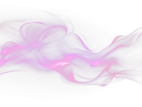 Abstract purple smoke wave on black Transparent Background.