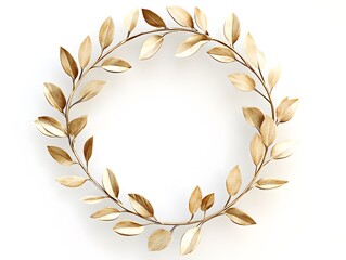 Golden logo frame,Elegant Golden Laurel Wreath Emblem