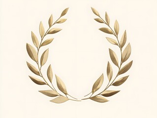 Golden logo frame,Elegant Golden Laurel Wreath Emblem