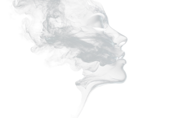 Here's a response formatted as requested

 Smoke-like woman's face profile, abstract art.