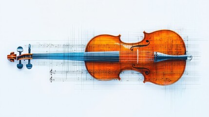 Fototapeta premium Violin and Music Notes